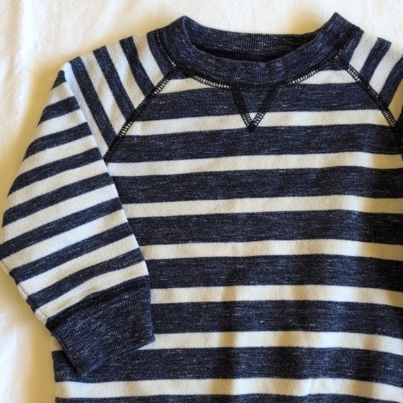 gymboree navy blue striped crewneck raglan sleeve sweatshirt 18-24 months baby - Picture 2 of 5